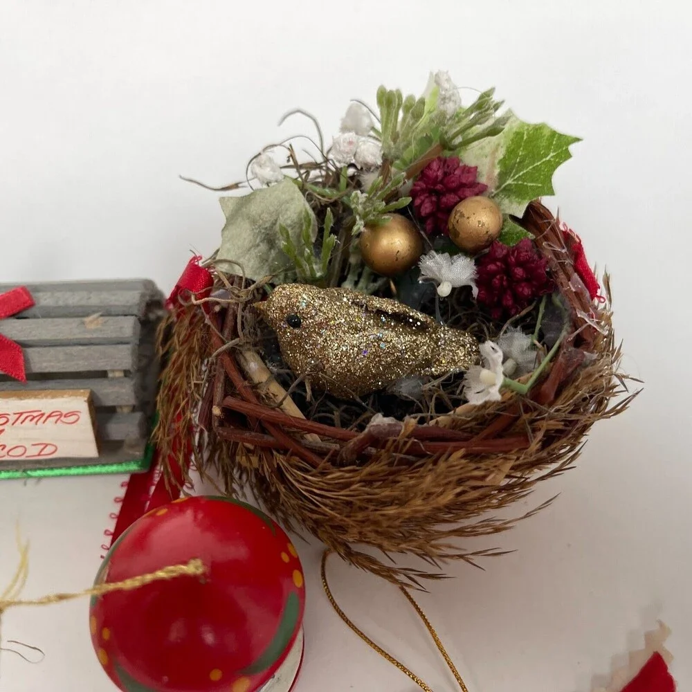 Hallmark‎ Kurt Variety Brands Birds Nest Christmas Tree Ornaments Lot of 7